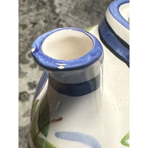 Plums Harvest LemonsTeapot Ceramic Vibrant Colors Hand painted 2000 Italy Vtg 6" - Picture 10 of 10